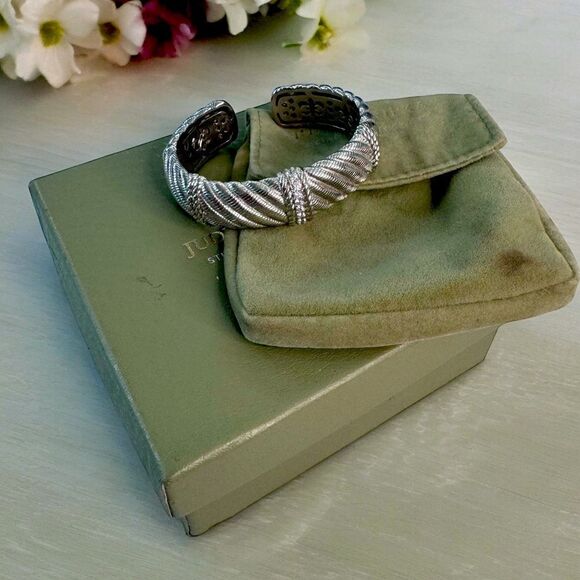 Judith Ripka Sterling Silver CV Cuff Bracelet - Picture 1 of 5